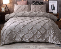 Vente directe usine – Parure de lit 3 pièces unie en tissu tissé pour la maison – Housse de couette et taies d'oreiller – Textile de maison – Export