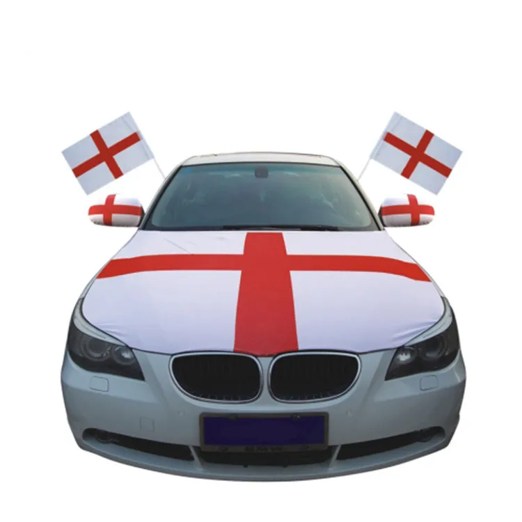 ผ้าคลุมหน้ารถแบบเสาธงหน้าต่างรถธงสีแดงผ้าคลุมฝากระโปรงรถ