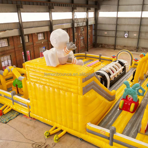 Parcours d'obstacles gonflable géant personnalisé avec château gonflable, mur d'escalade et toboggan combinés, idéal pour les parcs d'attractions et les centres commerciaux - Product Image 2