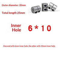Couplage rigide pour machine CNC D20L25, tige de moteur pas à pas/servo, trou de serrage 4/5/6/7/8, disque en aluminium non standard