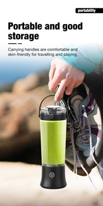 500ML Kablosuz Kişisel Blender USB-C Şarj Edilebilir Kendini Temizleyen Mini Meyve Sıkacağı Seyahat Ağızlığı Askısı 4000mAh Smoothie Paslanmaz Çelik - Product Image 4