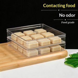 Boîte plate carrée résistante aux chutes, boîte d'emballage pour pâtisserie papillon, boîte d'emballage pour biscuits en plastique transparent, fond givré - Product Image 4