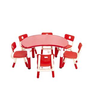 Table <span class=keywords><strong>demi</strong></span>-<span class=keywords><strong>lune</strong></span> en plastique pour enfants, mobilier <span class=keywords><strong>de</strong></span> garderie coloré moderne - Product Image 1
