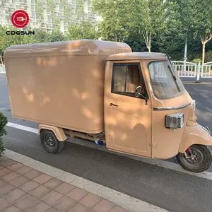 Customized Sale Juice Cart Electric Food Tricycle Gelato Food Carts Stainless Steel Ape Piaggio USA Pizza Food Truck Europe