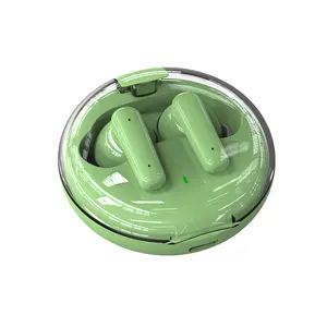 Hottest V5.3 touch control TWS sports earbuds with transparent charging case low latency true wireless in-ear earphones