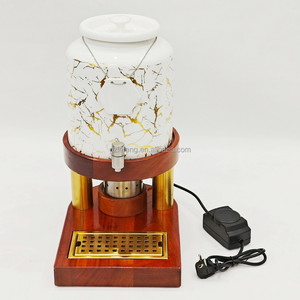 Dispenser per Bevande in Ceramica e Acciaio Inox Lefeng con Supporto in Legno Massello 10L Erogatore Elettrico per Bevande Fredde Bianco Oro per Hotel e Ristoranti - Product Image 1