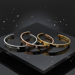 <span class=keywords><strong>Brazalete</strong></span> con Diseño <span class=keywords><strong>de</strong></span> Tornillo, <span class=keywords><strong>Brazalete</strong></span> Apilable <span class=keywords><strong>de</strong></span> Lujo con Diseño Clásico, <span class=keywords><strong>Brazalete</strong></span> <span class=keywords><strong>de</strong></span> Moda <span class=keywords><strong>de</strong></span> Alta Gama, <span class=keywords><strong>Brazalete</strong></span> Tipo <span class=keywords><strong>Cartier</strong></span> - Product Image 2