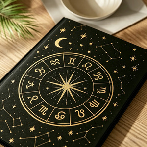 Journal d'<span class=keywords><strong>horoscope</strong></span> à couverture rigide, carnet personnalisé avec motif étoile à huit branches et lune - Product Image 6