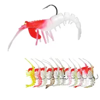 Rigged Shrimp Lure with Hook, Saltwater Fishing Bait