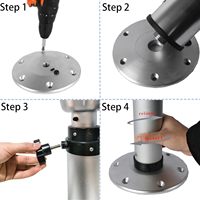 Piétement de table télescopique en acier inoxydable personnalisable et réglable en hauteur pour yachts et camping-cars (OEM/ODM)