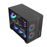 Boîtier PC de jeu MATX TG Glass Sideboard avec support d'alimentation avant