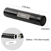 Lampe torche UV LED 365nm, mini stylo ultraviolet, lampe à lumière noire, détecteur portable, torche pour animaux de compagnie, alimentée par piles AA