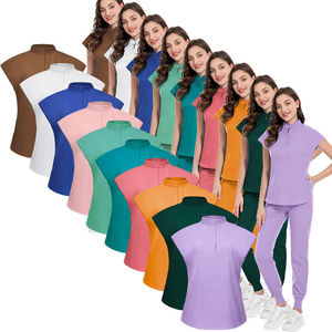 Fabricant Hôpital Femmes Gommage Polyester Respirant 2 Pièces Logo Personnalisé Docteur Dentaire Jogger Soins Infirmiers Scrubs Uniformes Ensembles - Product Image 5
