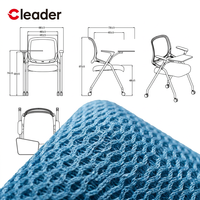 Chaise de bureau pliable Cleader moderne en maille avec tablette d'écriture extensible - Conception ergonomique pour usage commercial