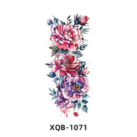 Nouveau Design Tatouage Temporaire Réaliste Noir 3D Feu Lion Tigre Loup Fleur Crâne Halloween Faux Autocollants Tatouages Manchon Demi-Bras