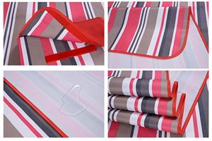 Red and Gray Stripes Waterproof Picnic <b>Blankets</b> Outdoor Oversized Sand Free <b>Beach</b> <b>Blanket</b> - Product Image 5