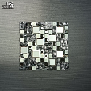 <span class=keywords><strong>Grey</strong></span> 3D gương vuông mạ điện Ốp tường nghệ thuật bevel cạnh tái chế Gạch <span class=keywords><strong>Mosaic</strong></span> Thủy Tinh với giá tốt cho bạn - Product Image 5