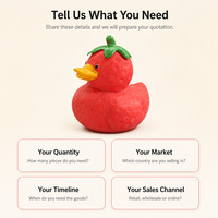 Jouet Squishy Canard Fraise Mignon, Jouet Anti-Stress Extensible en TPR, Jouet Kawaii Canard Fruit pour Enfants, Cadeau