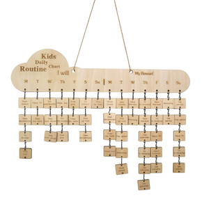 Tabella delle Attività Quotidiane in Legno Personalizzabile per <span class=keywords><strong>Casa</strong></span> o Scuola, per Più Bambini o Adulti, Artigianato in Legno, Scatole in Legno, Insegne <span class=keywords><strong>da</strong></span> Parete - Product Image 3