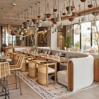 Ensemble de mobilier de restaurant écologique personnalisé et durable, conception de mobilier de restaurant commercial d'intérieur tout-en-un
