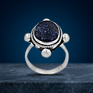 New Collection 925 Sterling Silver Cute Statement <b>Ring</b> for Women Natural Blue <b>Lapis</b> <b>Lazuli</b> Gemstone Wedding Bezel Setting - Product Image 3