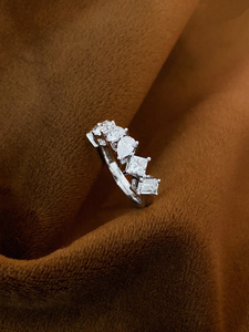Anillo de Diamantes Naturales Reales de Oro Blanco de 18K LUOWEND para Mujer - Product Image 3