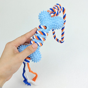 Juguete de cuerda con forma de hueso para mascotas, con púas para limpiar los dientes, para perros pequeños y grandes - Product Image 2