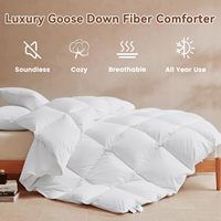 Couette de luxe en plumes d'oie, insert de couette toutes saisons en duvet d'oie, ultra doux, en coton, pour lit d'hôtel