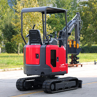 Landward Factory Mini Excavatrices 1.8 Tonnes Moteur Kubota Pelle compacte 1 Tonne 2 Tonnes Excavatrice portable avec accessoires Vente en gros