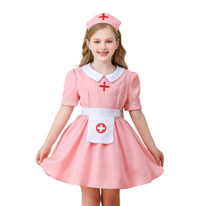 Disfraces de Halloween para Niños, <span class=keywords><strong>Disfraz</strong></span> de Enfermera Rosa, <span class=keywords><strong>Disfraz</strong></span> de <span class=keywords><strong>Doctora</strong></span>, <span class=keywords><strong>Disfraz</strong></span> de Cosplay de Enfermera, Vestidos de Actuación para Niñas, Trajes Nuevos - Product Image 5