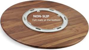 Organisateur Lazy Susan en bois <span class=keywords><strong>de</strong></span> noyer noir <span class=keywords><strong>de</strong></span> 24 pouces, plateau tournant rond en bois massif, plateau rotatif pour table/<span class=keywords><strong>comptoir</strong></span> - Product Image 3