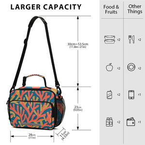 Sac à déjeuner isotherme personnalisé avec logo imprimé corail, fermeture éclair, sac de transport alimentaire portable pour l'école et les voyages - Product Image 2