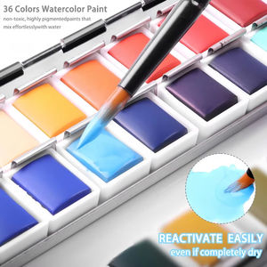 Keep Smiling Kunstbedarf Malset Box Palette Festes Aquarellfarben-Set mit 36 Essentiellen Farben Aquarellfarben - Product Image 3