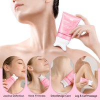 Crème pour le cou ATOANY Private Label OEM avec applicateur masseur intégré, raffermissante, liftante, éclaircissante, crème au collagène PDRN Gua Sha