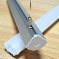 Profil LED en alliage d'aluminium anodisé série 6000 de 30 mm à 45 degrés avec couvercle en plastique pour éclairage de plafond d'angle à découper