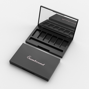 Custom 6-Color Glitter Eye Shadow Palette Case Square Cosmetic <b>Box</b> with Shimmer Finish for Cream Powder Eyeshadow Private Label - Product Image 3