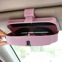 กล่องเก็บแว่นกันแดดที่บังแดดสำหรับรถยนต์,ที่หนีบบัตรและคลิปใส่แว่นตาใหม่