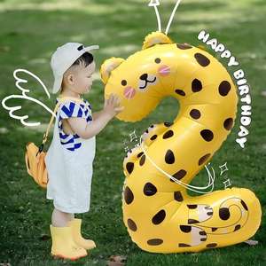 Globo de Aluminio con Número de 40 Pulgadas, Ecológico, para Decoración de Fiestas de Cumpleaños, Navidad y Halloween para Niños, con Diseño de Animales de Dibujos Animados - Product Image 3