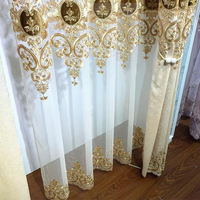Rideaux occultants de luxe en chenille brodée, à fort pouvoir occultant, en polyester brodé, isolants thermiquement, pour salon