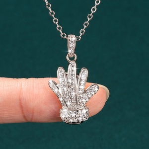 Factory Eco-friendly <b>Copper</b> 14k Gold Filled Gloves Style Insert Zircon Jewelry High Quality Dainty Woman Personalize Necklace - Product Image 4