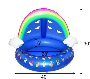 Phao Bơi Cầu Vồng Vòng Ghế Có Tấm Che Nắng Ghế Ngồi Dưới Nước Bể Bơi Bơm Hơi Mùa Hè Cho Trẻ Em Có Mái Che Nắng - Product Image 2