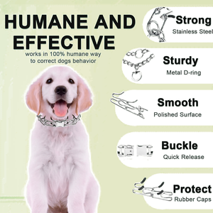 त्वरित रिलीज बकल कुत्ते कॉलर पालतू प्रैंग कॉलर, आराम रबर युक्तियों के साथ मध्यम और बड़े कुत्ते के लिए समायोज्य धातु हार - Product Image 3