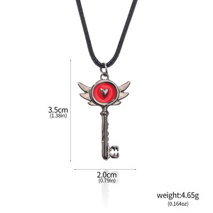 Collier de clé d'hôtel en métal Hell <span class=keywords><strong>Hotel</strong></span>, collier de cosplay Carmilla, collier de personnage d'anime unisexe, pendentif de charme d'anime, cosmétique - Product Image 2