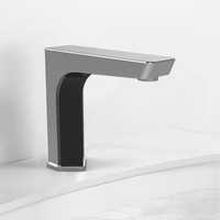 Robinet en céramique et laiton moderne à trou unique, robinet intelligent à capteur automatique, design à poignée unique, sans contact, montage sur plan de travail, sèche-mains domestique