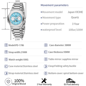 2025 nouveau PAGANI DESIGN luxe Sport acier inoxydable Quartz verre montres femmes multifonctionnel chronographe Phase de lune automatique - Product Image 3