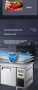 NUELEAD NE-1154 Mesa de Preparación de Alimentos para Pizza, Comercial, Refrigerada por Aire, de Acero Inoxidable, 780L, con Una Puerta y Cuatro Cajones, Parcialmente de Vidrio - Product Image 2