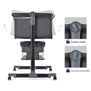 Keranjang bayi goyang elektrik, Multi fungsi dengan jaring nyamuk, keranjang penyimpanan dan roda - Product Image 4