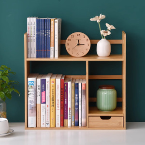 Meinijia Multi Tier Desk Bookshelf Wooden Organizer For Students Office Dorm Storage <b>Shelf</b> Minimalist Design Rectangle Standing - Product Image 2