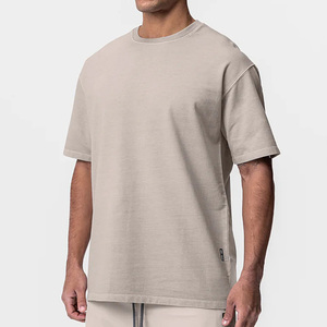 T-shirts amples décontractés à col rond pour hommes, en coton épais, style streetwear, pour l'été – Vente en gros - Product Image 5