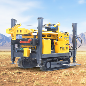 Foreuse rotative pneumatique hydraulique sur chenilles pour puits d'eau et forages rocheux, profondeurs 160m, 180m, 200m, 300m, 500m, pour applications minières en montagne - Product Image 1